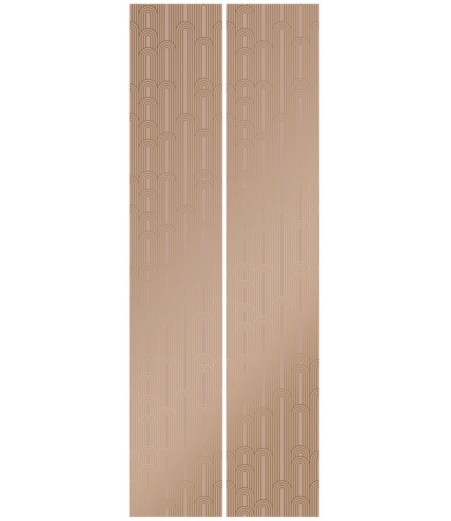 Golden Lines, Goud geometrisch lijnen behang, Nude, Afwasbaar, 100 x 280 cm