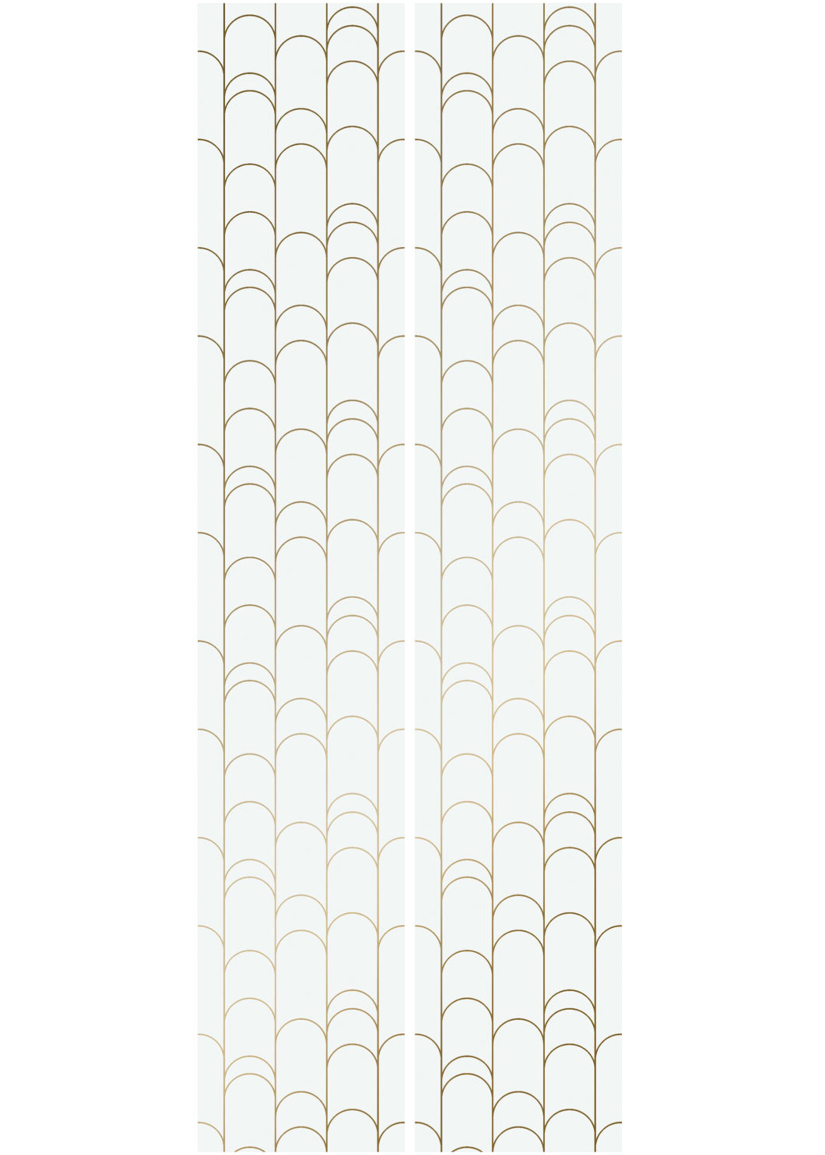 Goud metallic | Afwasbaar Golden Lines, Gold geometric lines wallpaper, Off-white/Gold, Washable, 100 x 280 cm