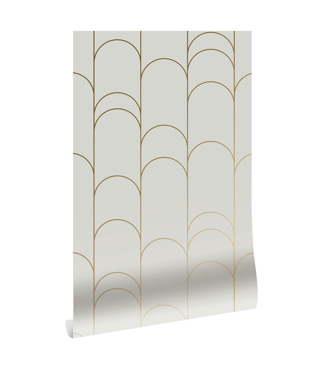 Golden Lines, Gold geometric lines wallpaper, Sand, Washable, 100 x 280 cm