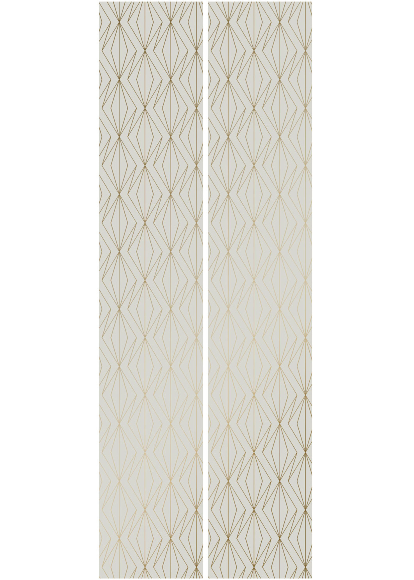 Goud metallic | Afwasbaar Golden Lines, Gold geometric lines wallpaper, Sand, Washable, 100 x 280 cm
