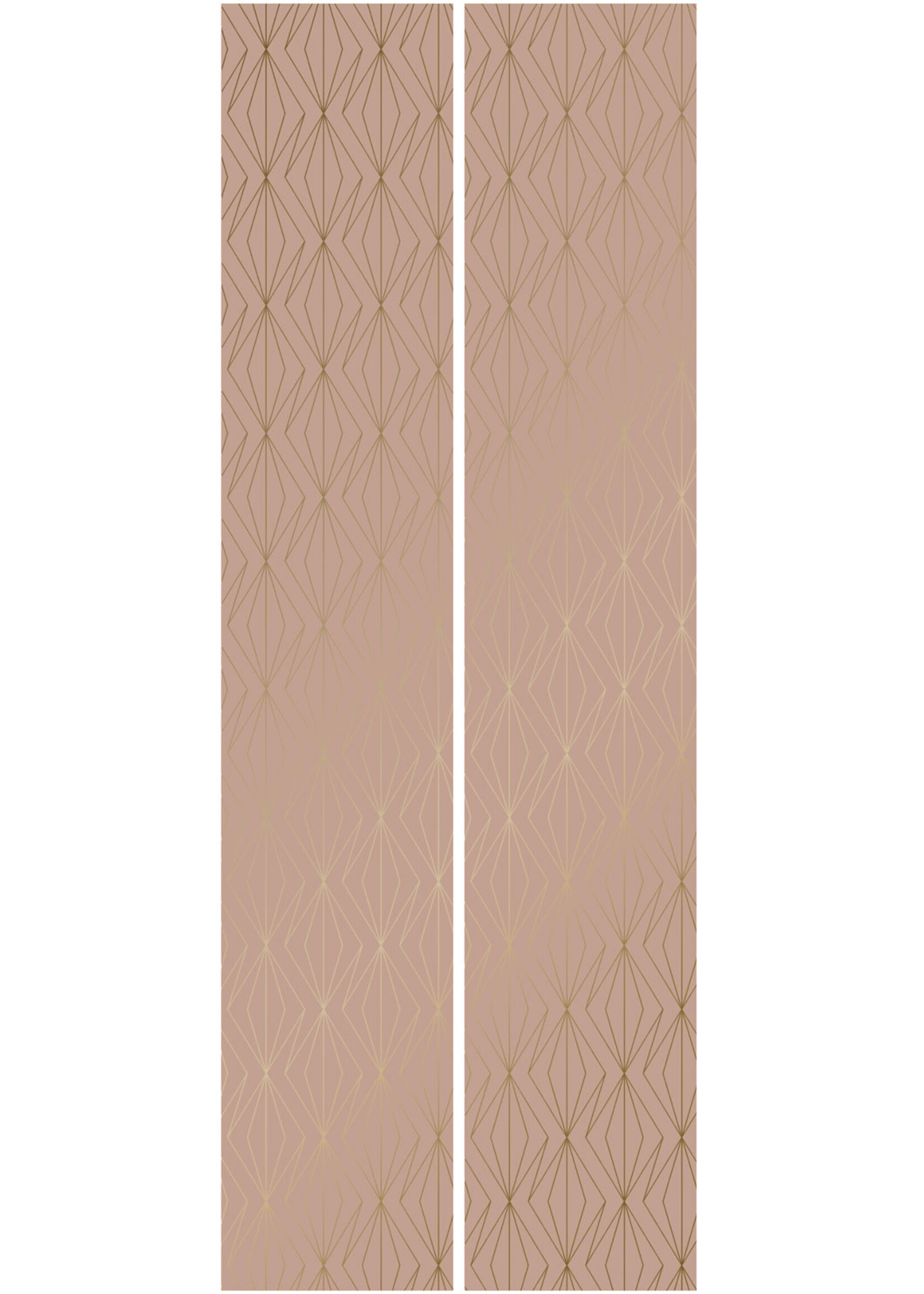 Goud metallic | Afwasbaar Golden Lines, Gold geometric lines wallpaper, Nude, Washable, 100 x 280 cm