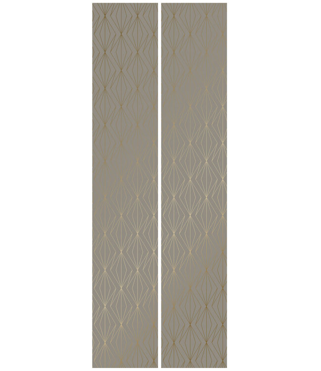 Golden Lines, Gold geometric lines wallpaper, Taupe, Washable, 100 x 280 cm