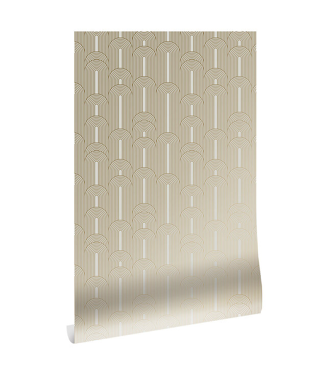 Golden Lines, Gold geometric lines wallpaper, Sand, Washable, 100 x 280 cm