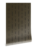 Goud metallic | Afwasbaar Golden Lines, Tapete mit goldenen Linien, Schwarz