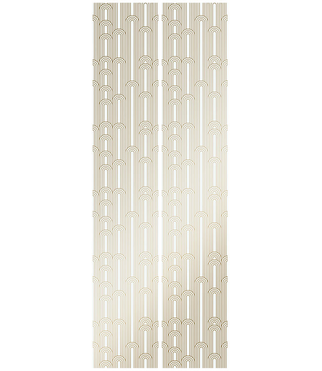 Golden Lines, Goud geometrisch lijnen behang, Off-white, Afwasbaar, 100 x 280 cm