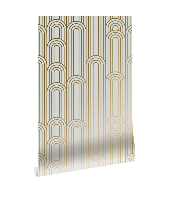 Golden Lines, Gold geometric lines wallpaper, Sand, Washable, 100 x 280 cm