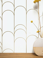 Goud metallic | Afwasbaar Golden Lines, Gold geometric lines wallpaper, Off-white
