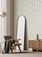 Goud metallic | Afwasbaar Golden Lines, Tapete mit goldenen Linien, Sand