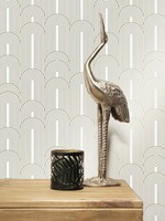 Goud metallic | Afwasbaar Golden Lines, Goud geometrisch lijnen behang, Off-white