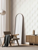Goud metallic | Afwasbaar Golden Lines, Goud geometrisch lijnen behang, Off-white