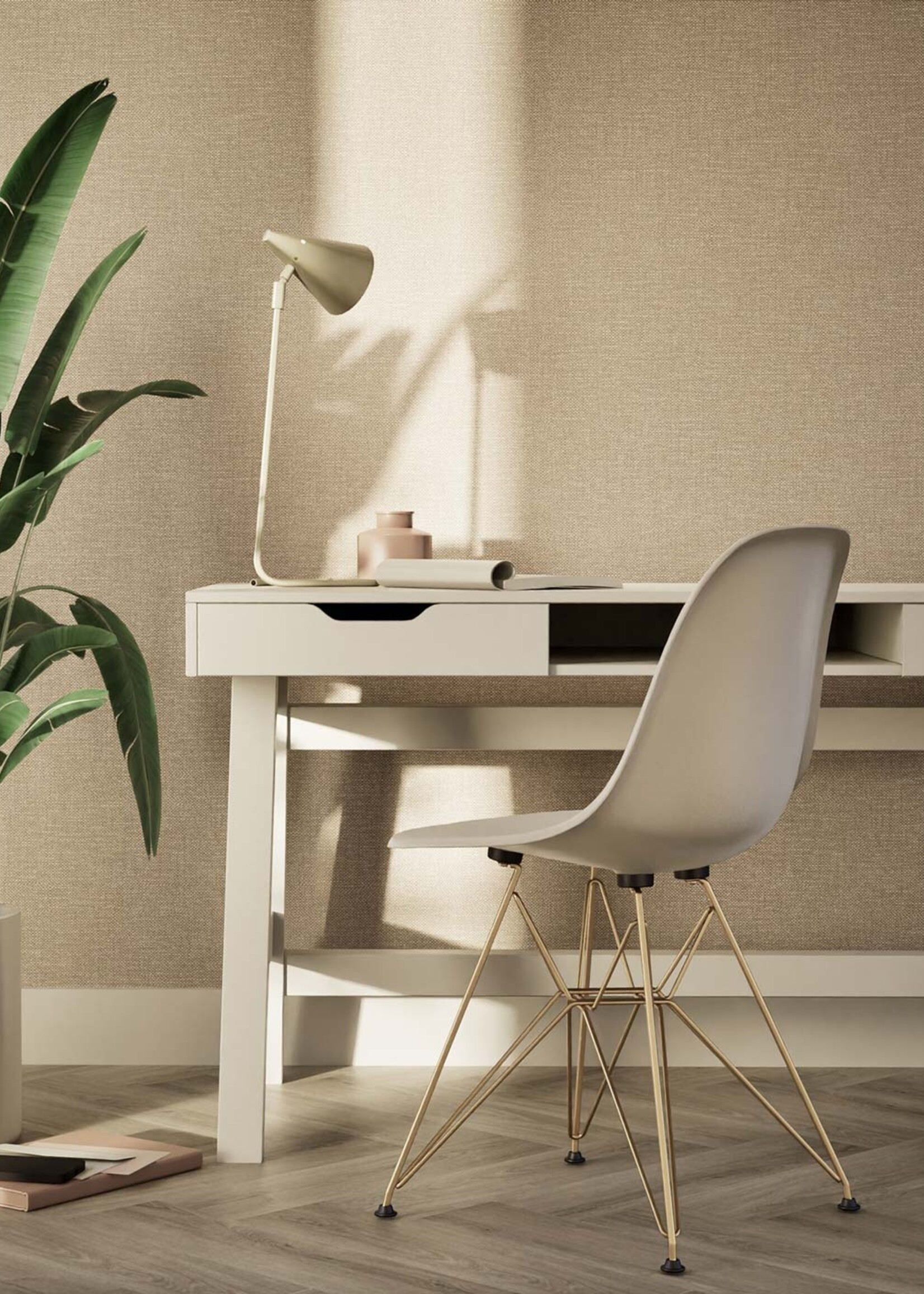 Afwasbaar | Voelbare textuur Natural Chique Tapete, Melbourne, 53 x 1000 cm