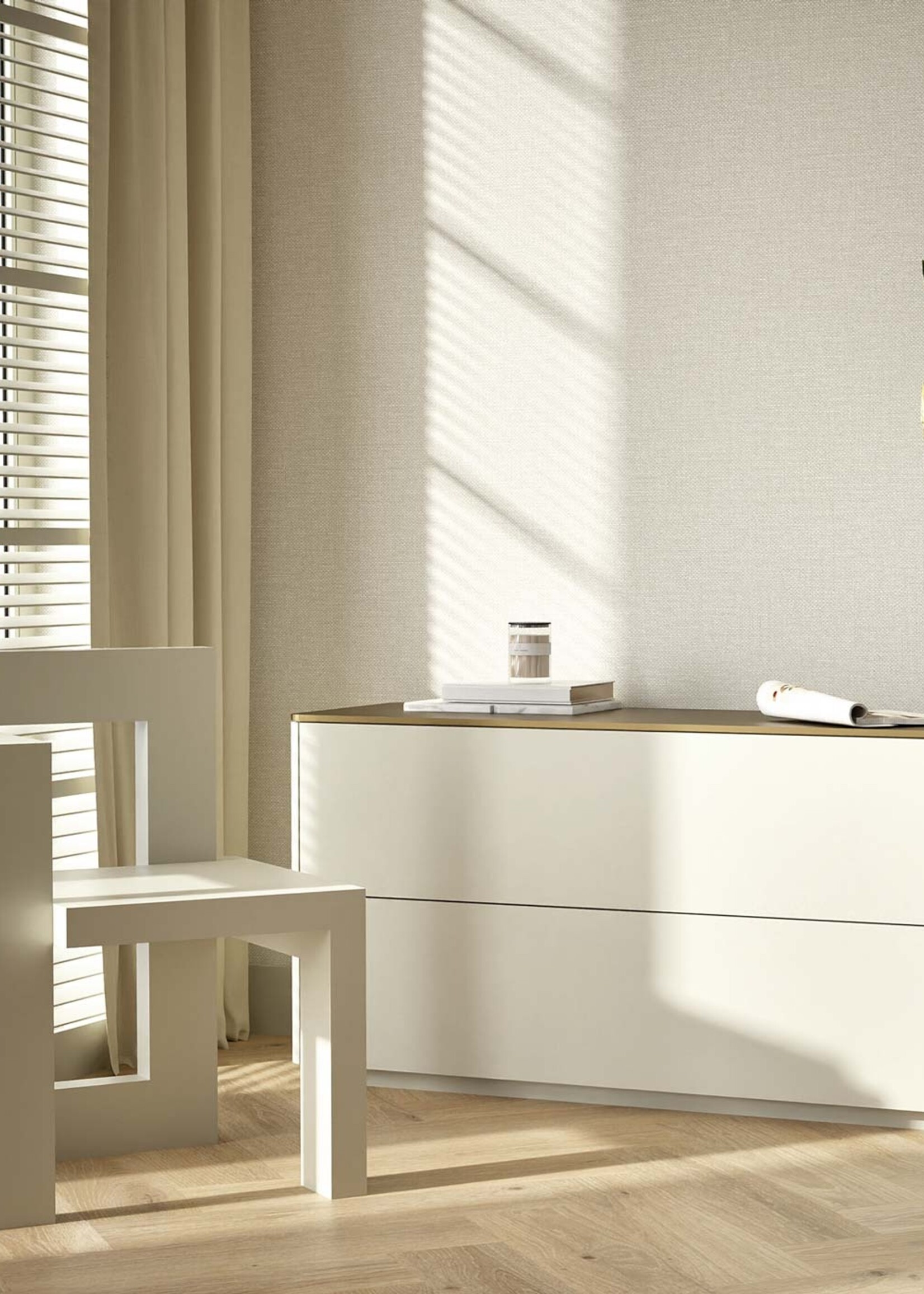 Afwasbaar | Voelbare textuur Natural Chique Tapete, Manhattan, 53 x 1000 cm