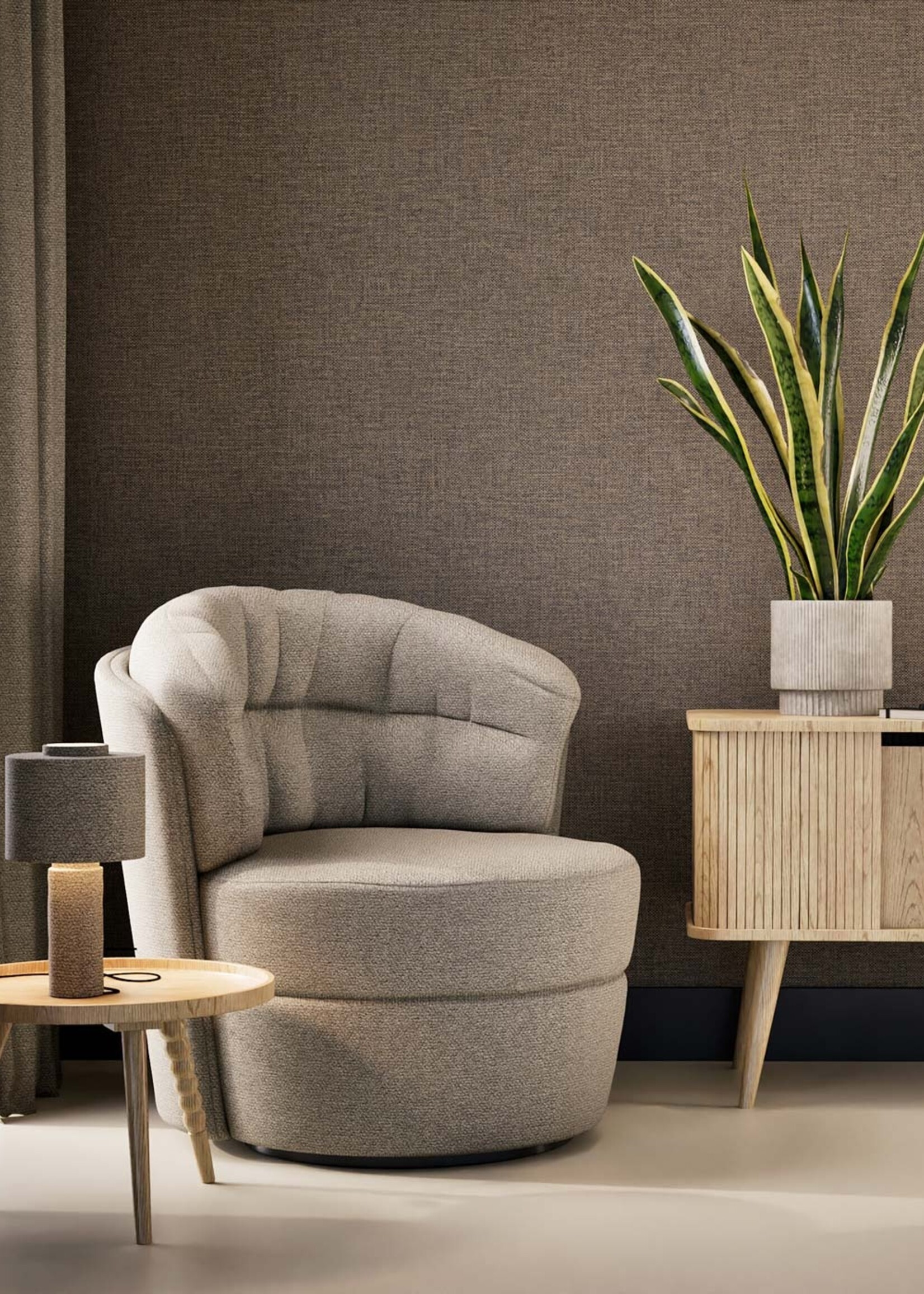 Afwasbaar | Voelbare textuur Natural Chique wallpaper, Brooklyn, 53 x 1000 cm