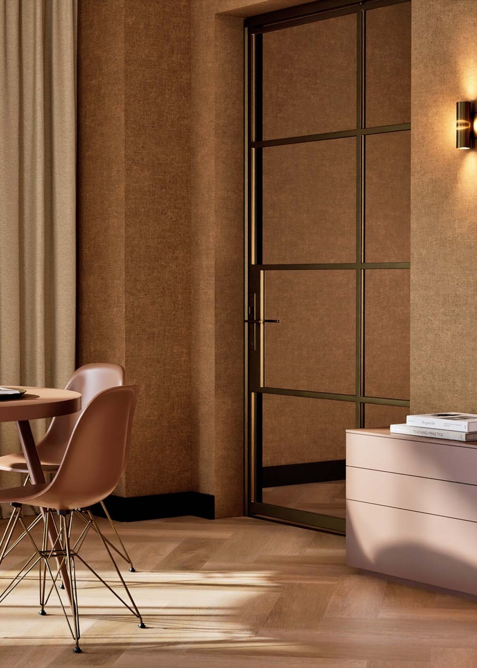 Afwasbaar | Voelbare textuur Hotel Chique Tapete, Palm Springs, 53 x 1000 cm