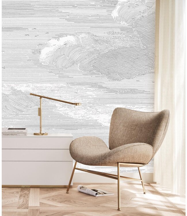 Wandvullend Wolken behang Engraved Clouds