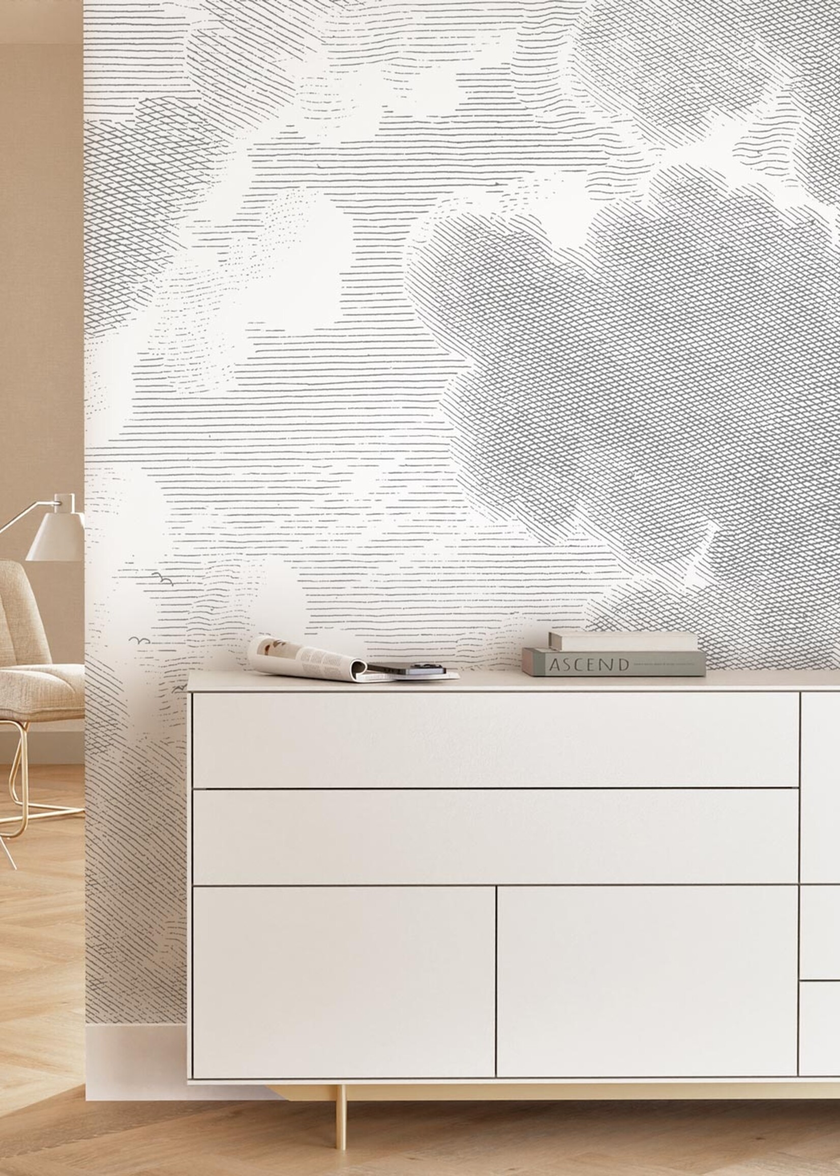 Fototapete Engraved Clouds