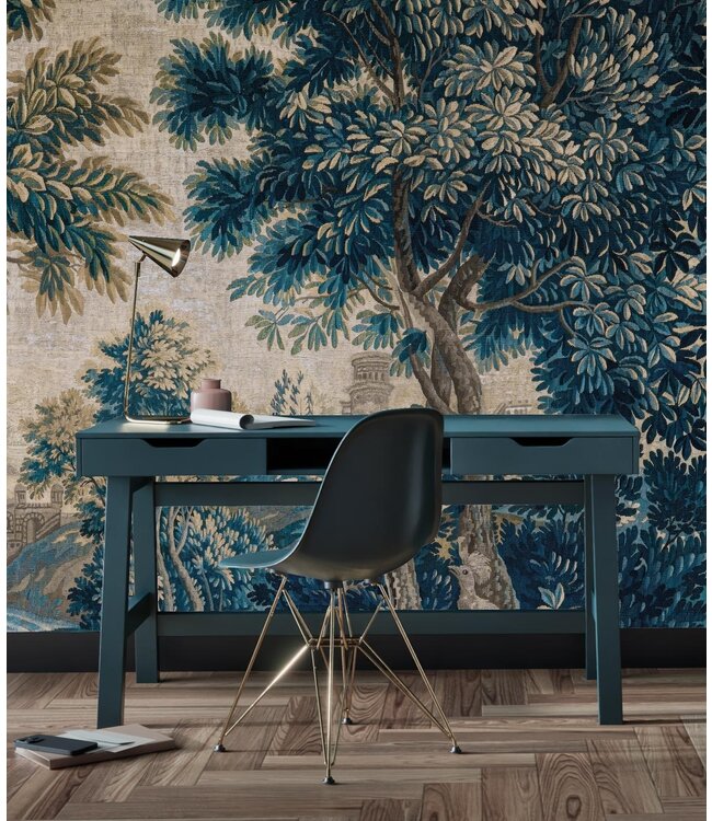 Landscape Tapestries, behang van vintage wandkleed