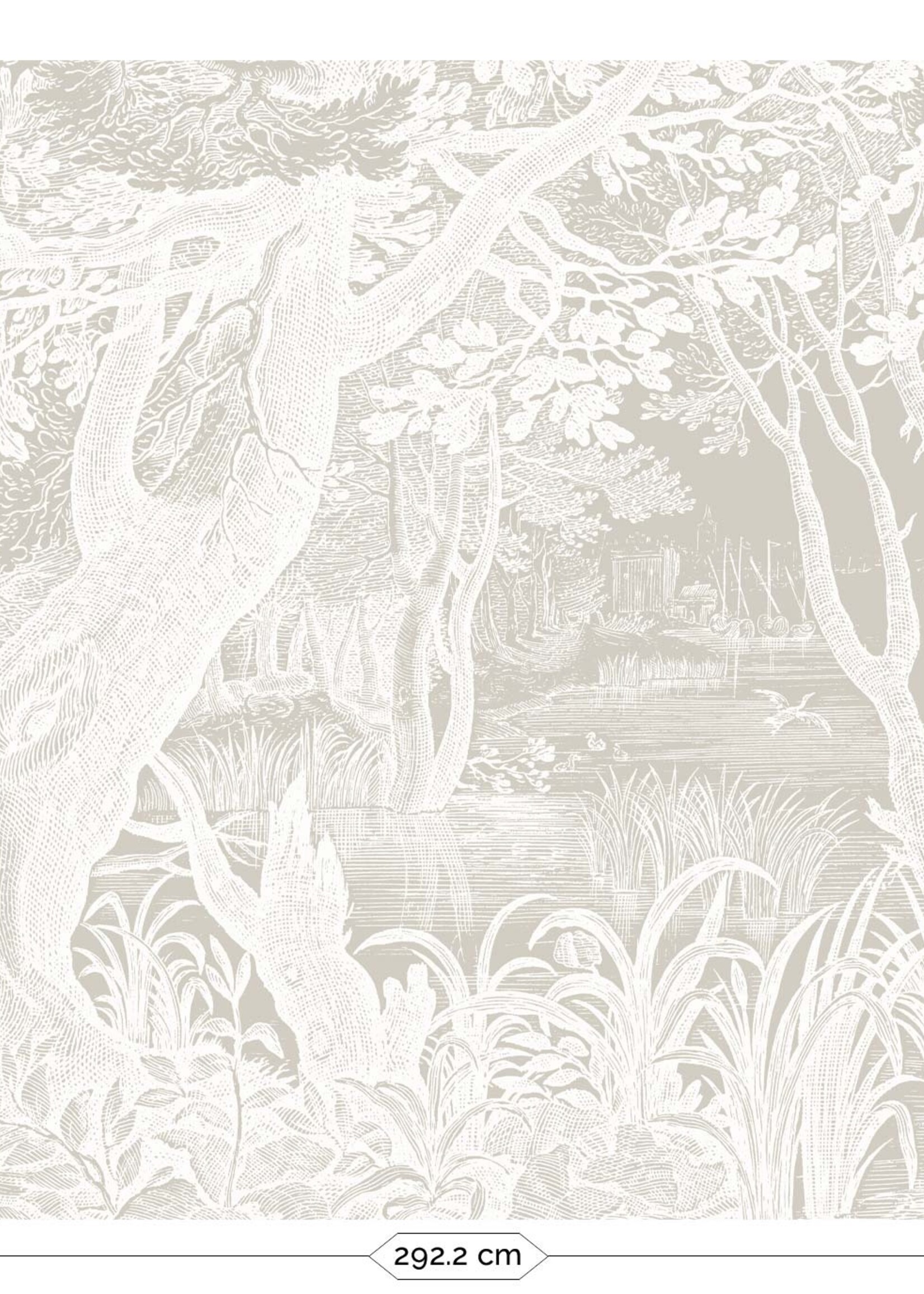 Wandvullend Engraved Landscapes wallpaper, Grey