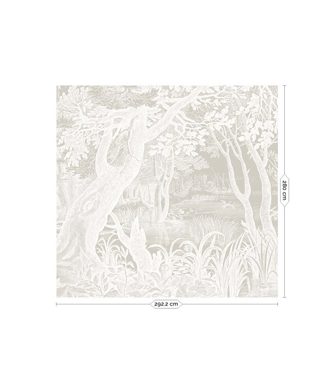 Engraved Landscapes wallpaper, Grey