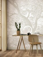 Wandvullend Engraved Landscapes, Tapete mit Landschaftsgravur, Grau