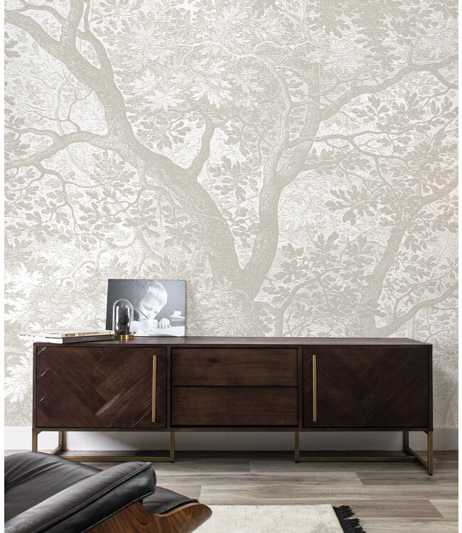 Engraved Landscapes wallpaper, Grey