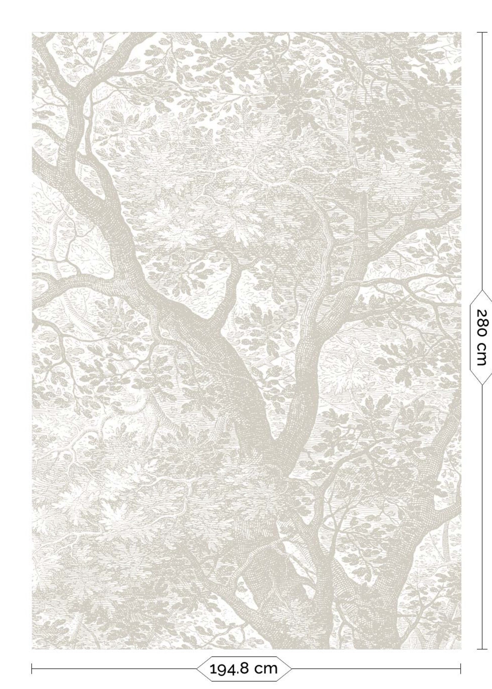 Wandvullend Engraved Landscapes wallpaper, Grey