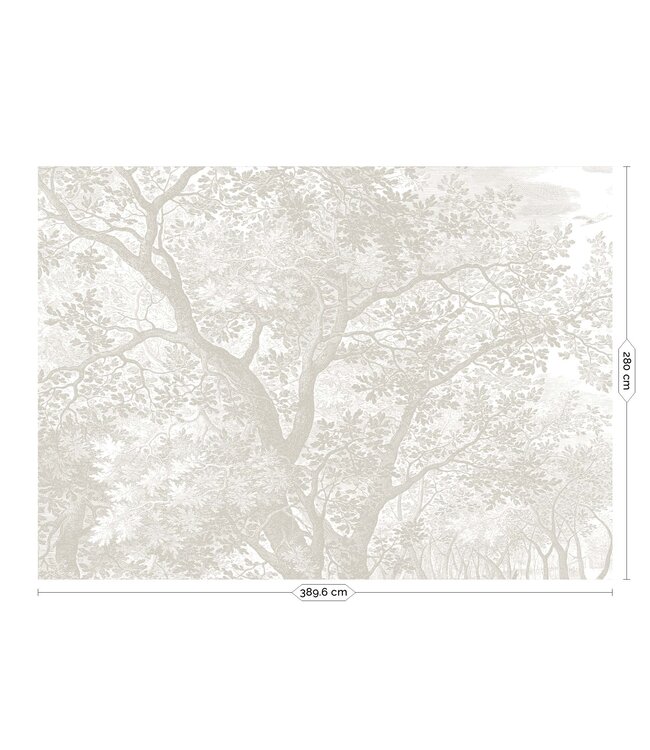 Engraved Landscapes, Tapete mit Landschaftsgravur, Grau