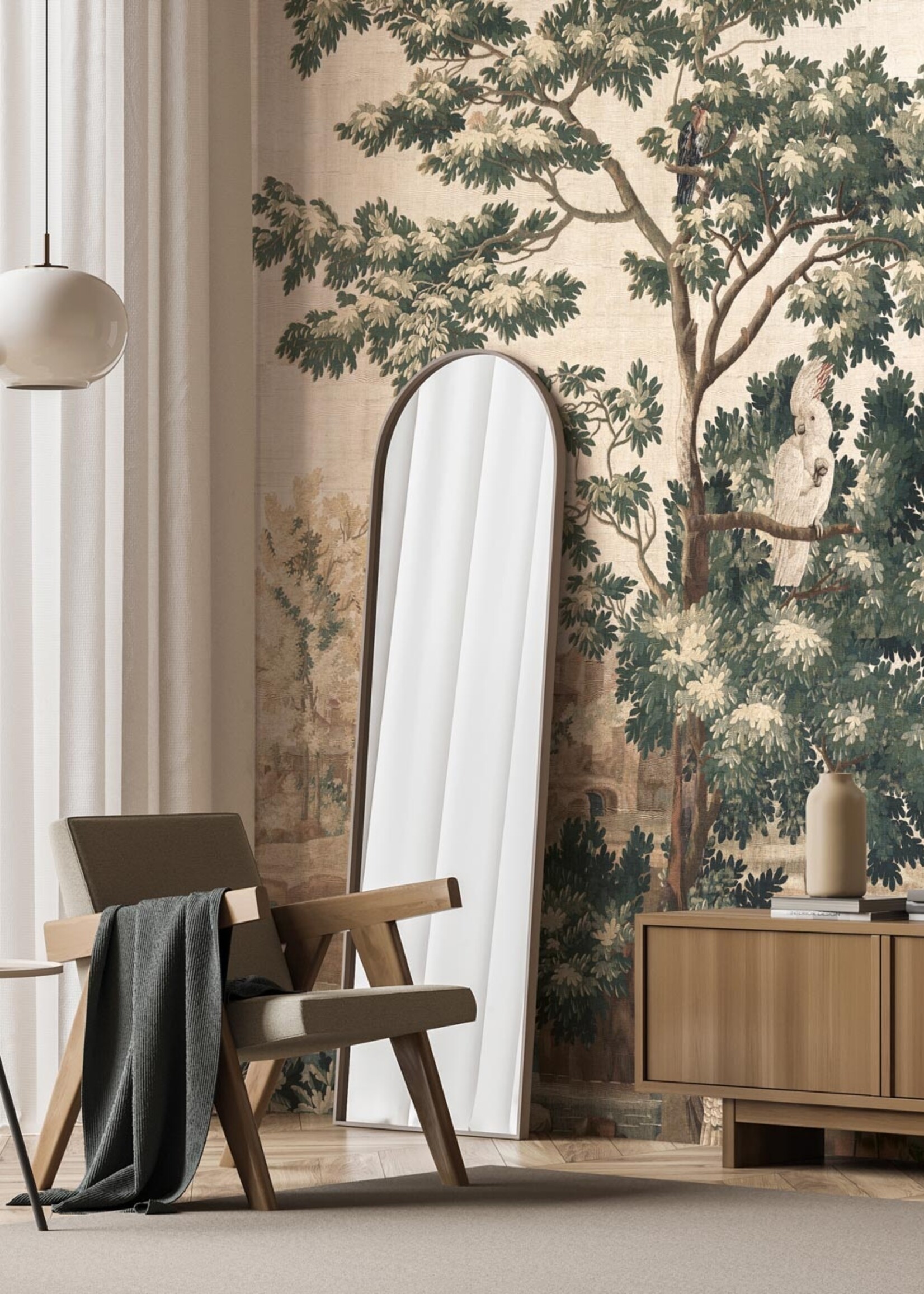 Wandvullend Landscape Tapestries, behang van vintage wandkleed