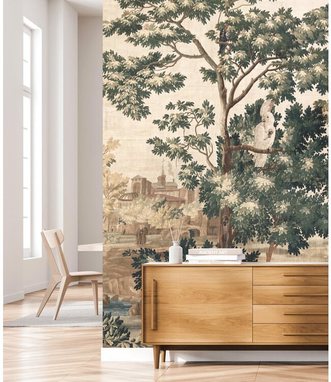 Landscape Tapestries, behang van vintage wandkleed