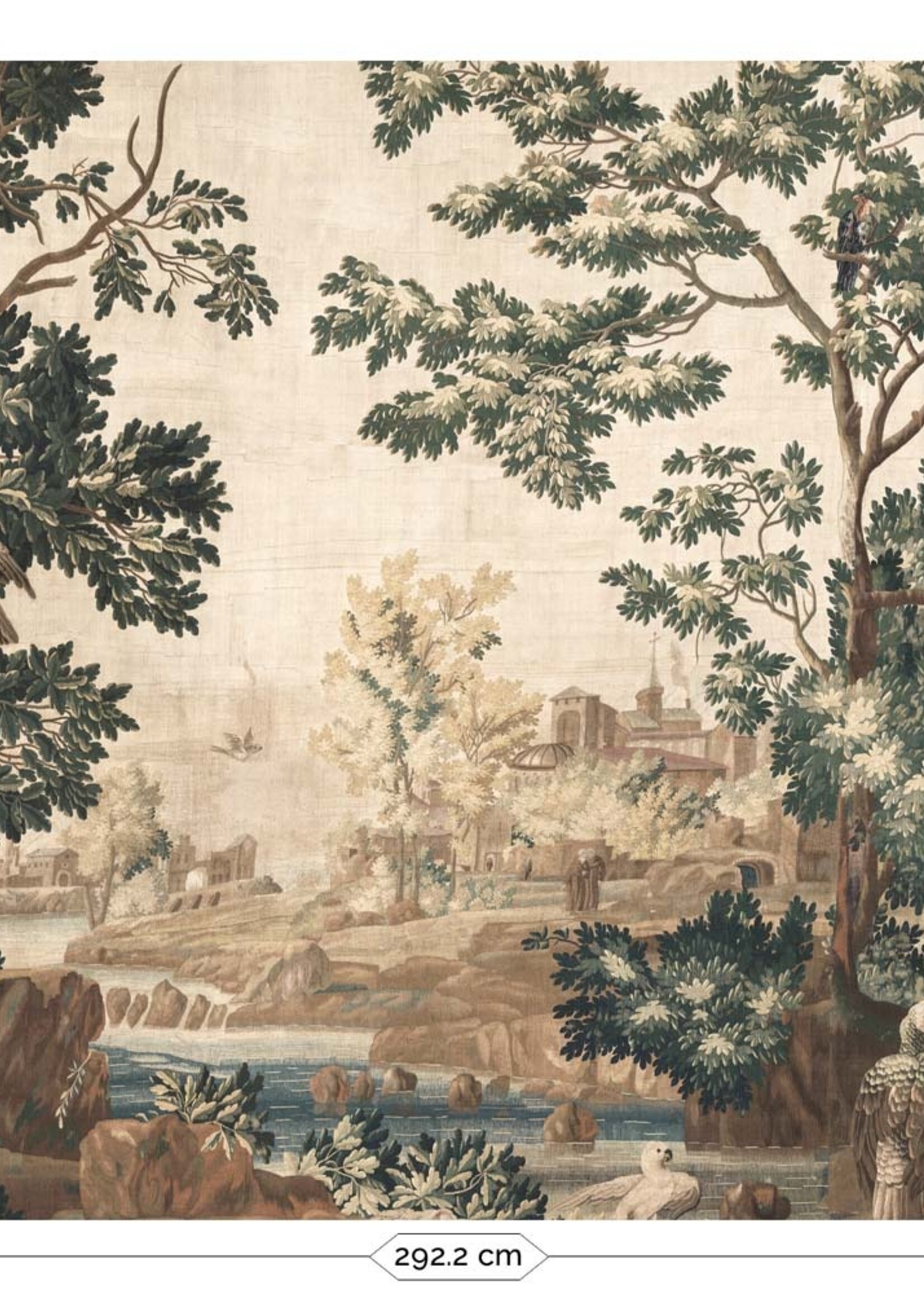 Wandvullend Landscape Tapestries, behang van vintage wandkleed