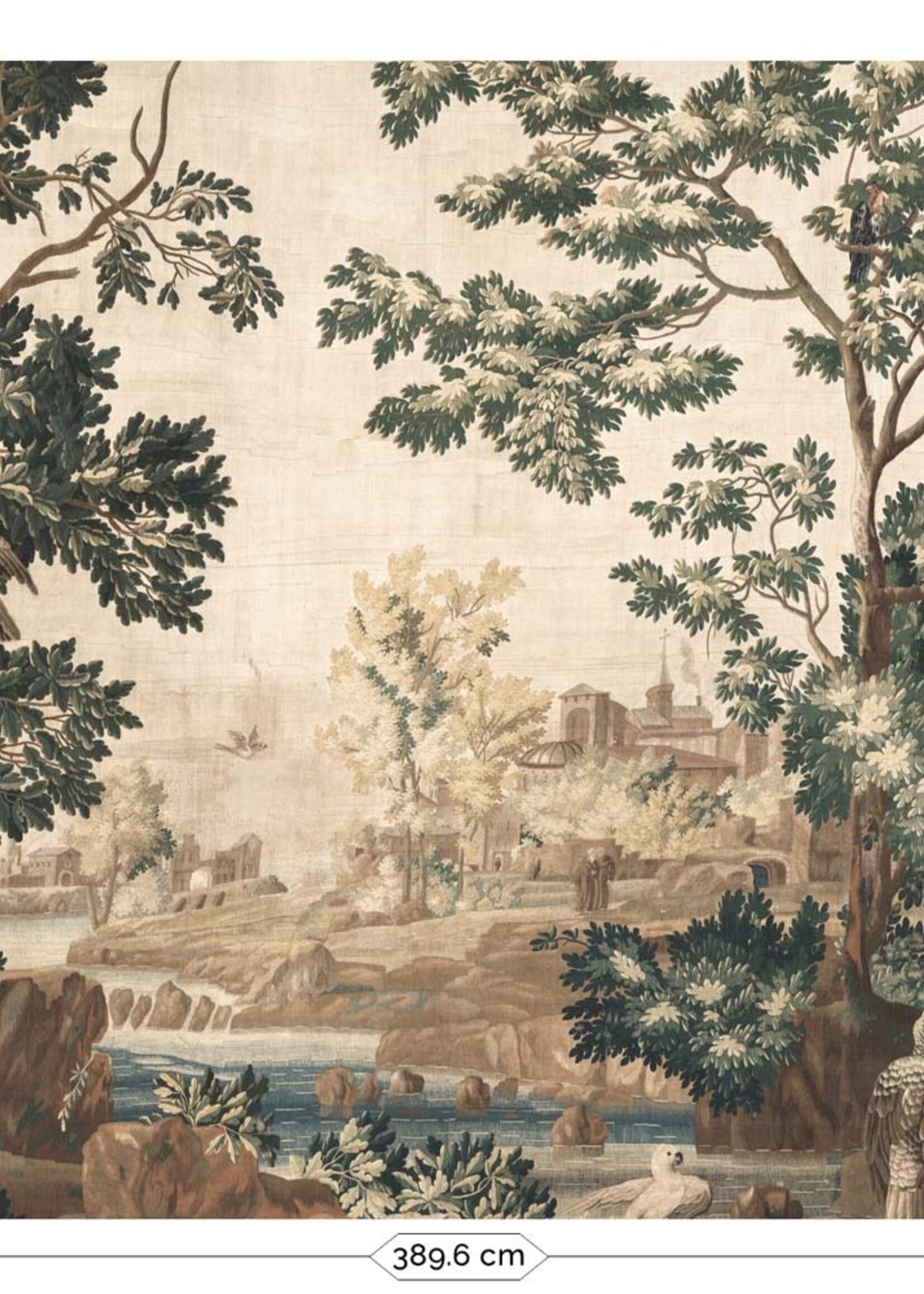 Wandvullend Landscape Tapestries, behang van vintage wandkleed