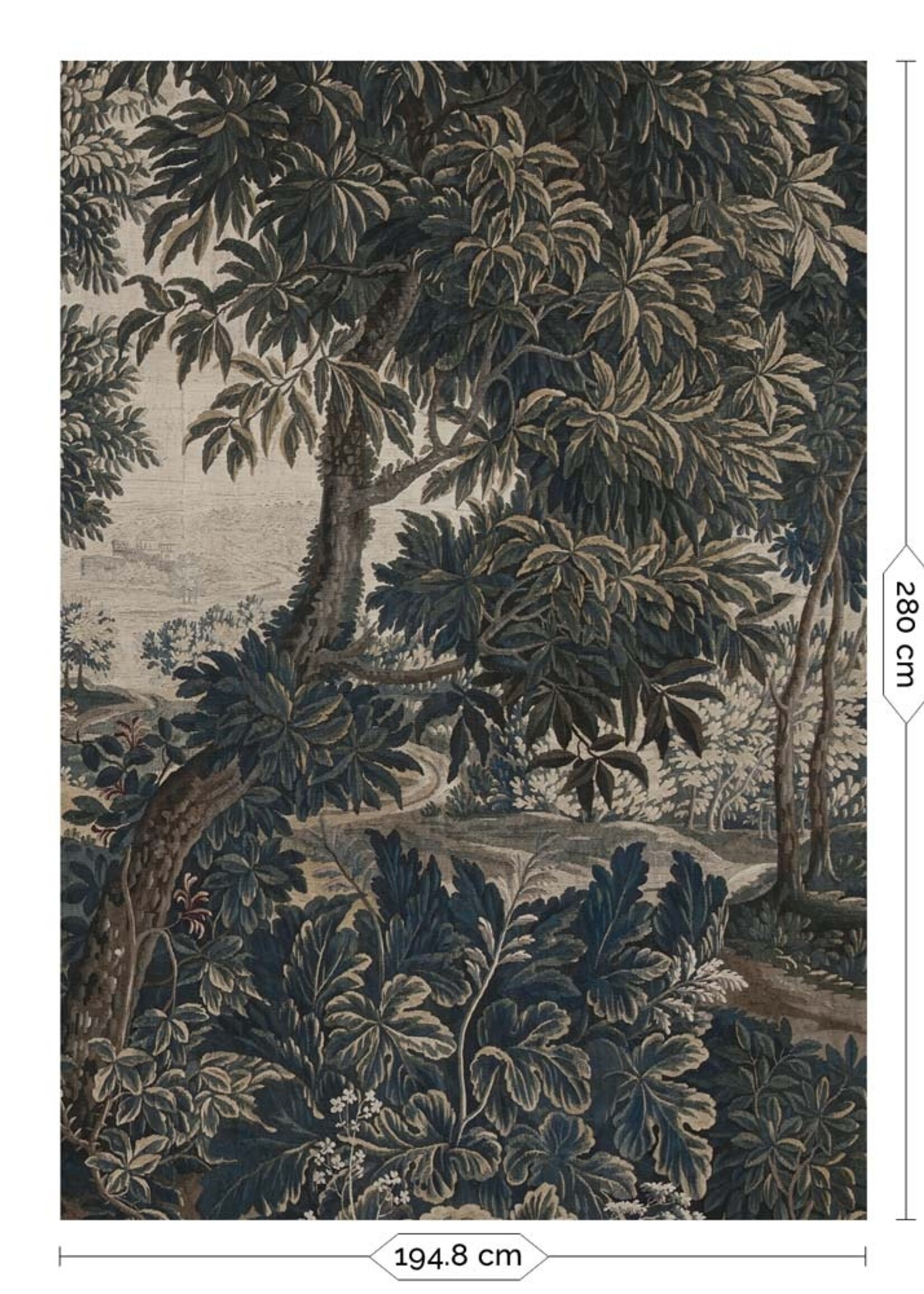 Wandvullend Landscape Tapestries, Tapete aus alten Wandteppichen