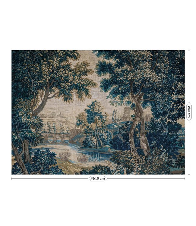 Landscape Tapestries, behang van vintage wandkleed