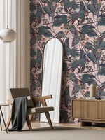 Wandvullend Botanical wallpaper Parrots