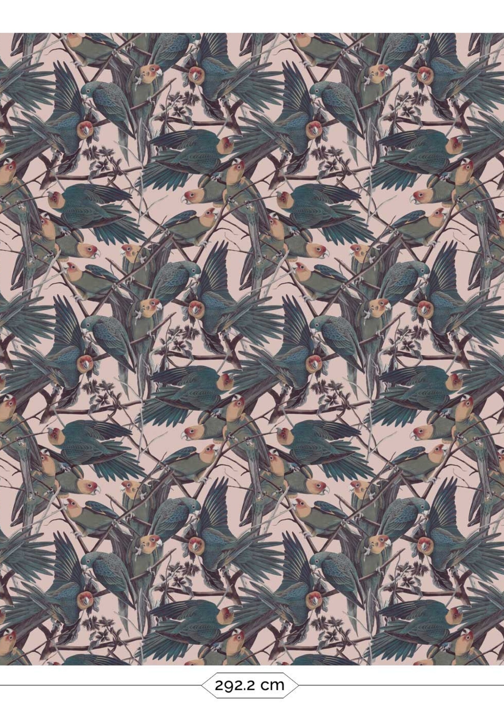 Wandvullend Botanical wallpaper Parrots