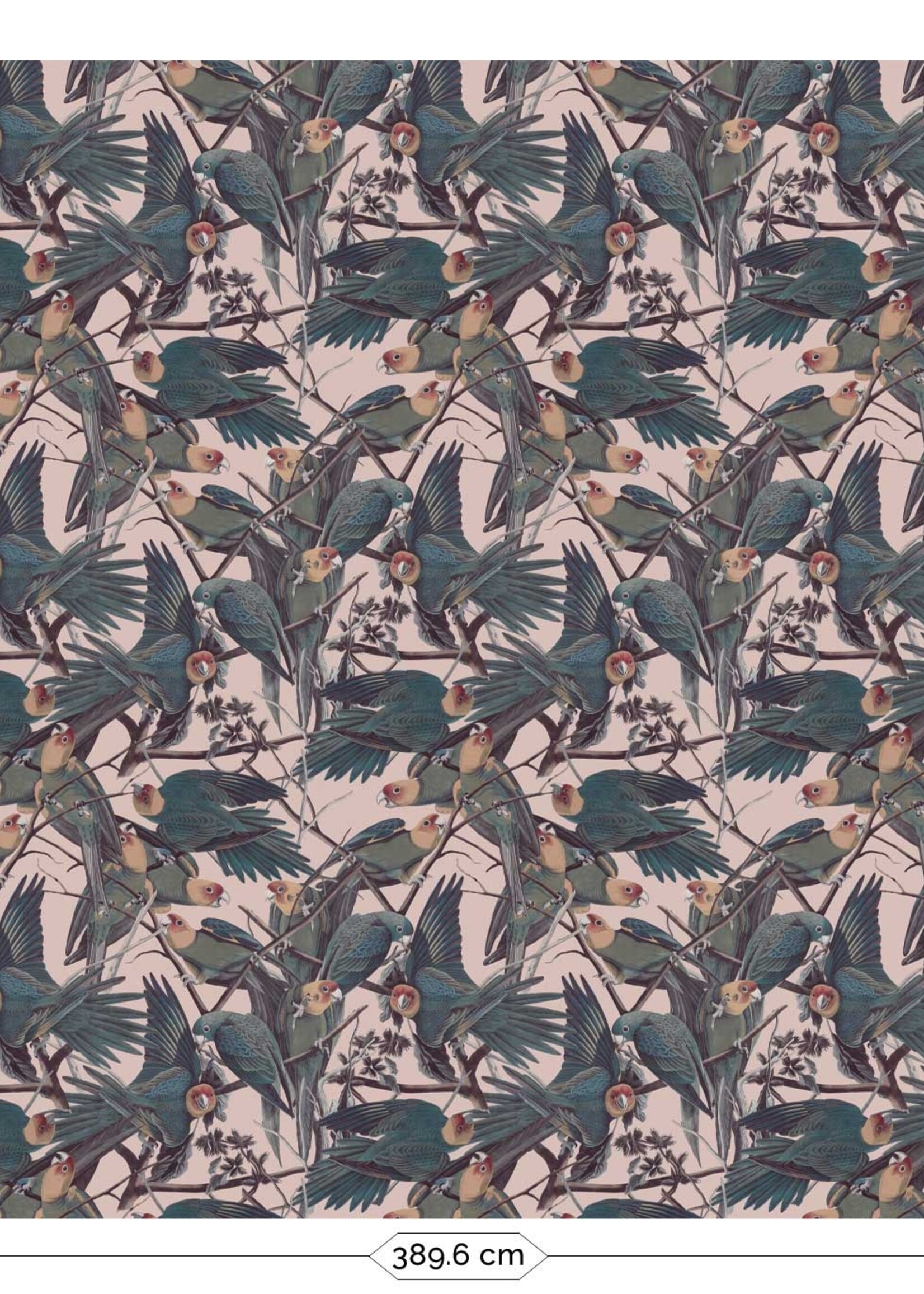 Wandvullend Botanisch behang Parrots