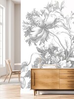 Wandvullend Bloemen behang Engraved Flowers
