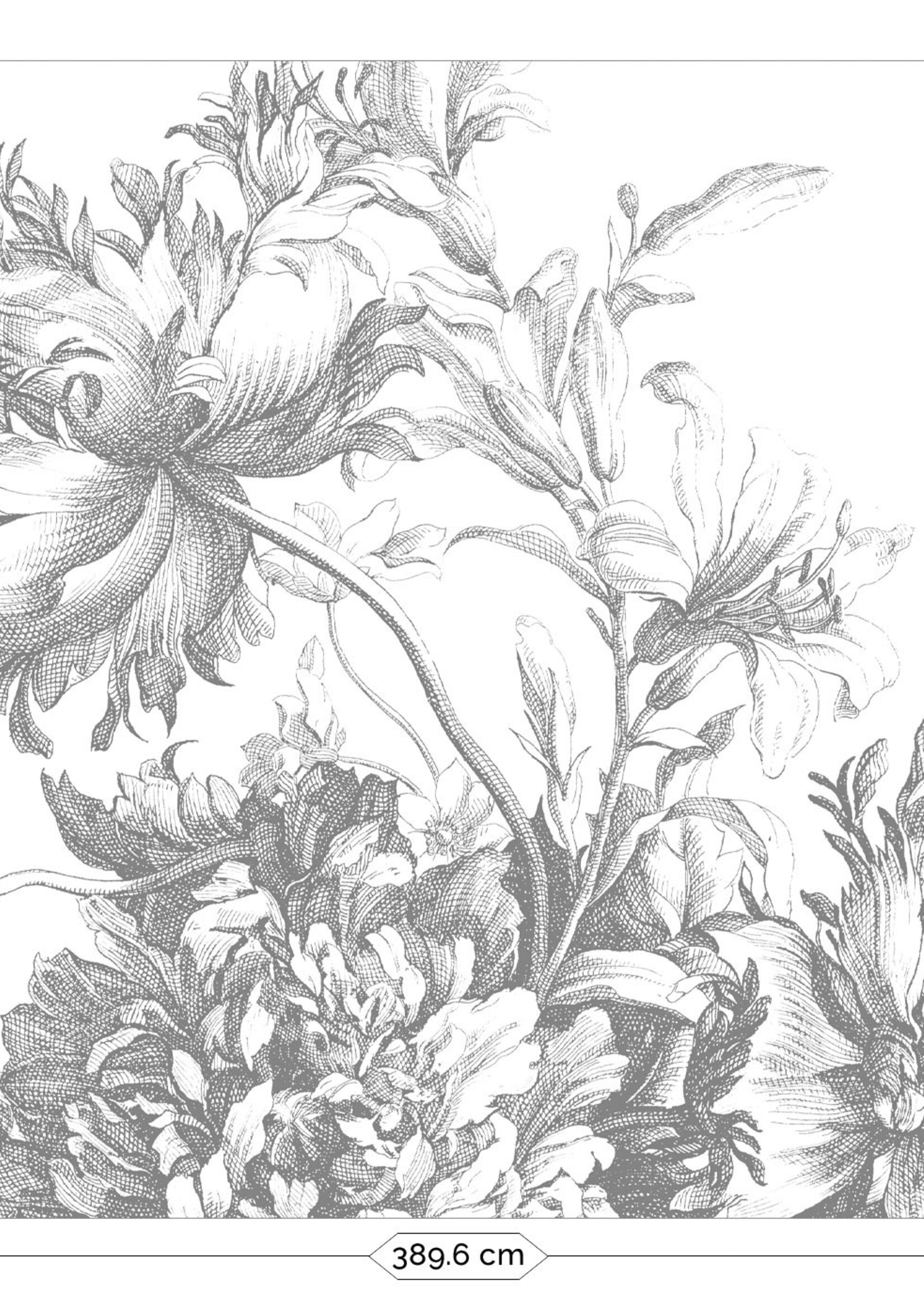 Wandvullend Bloemen behang Engraved Flowers