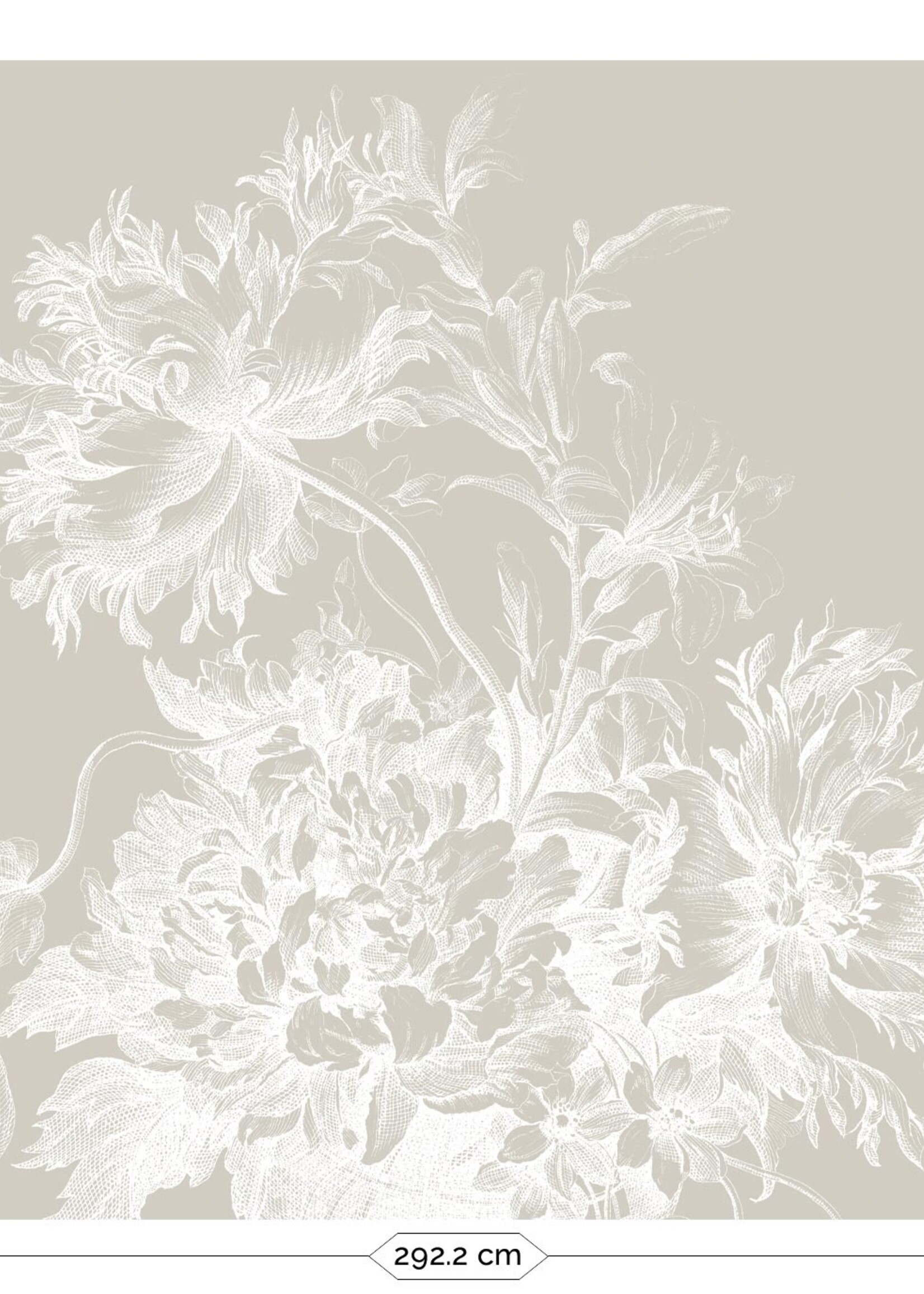 Wandvullend Fototapete Engraved Flowers