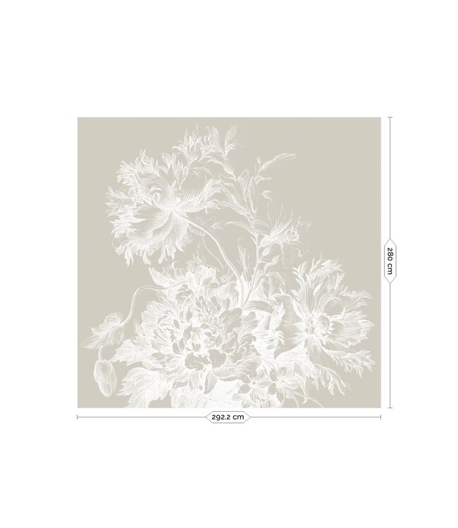 Bloemen behang Engraved Flowers