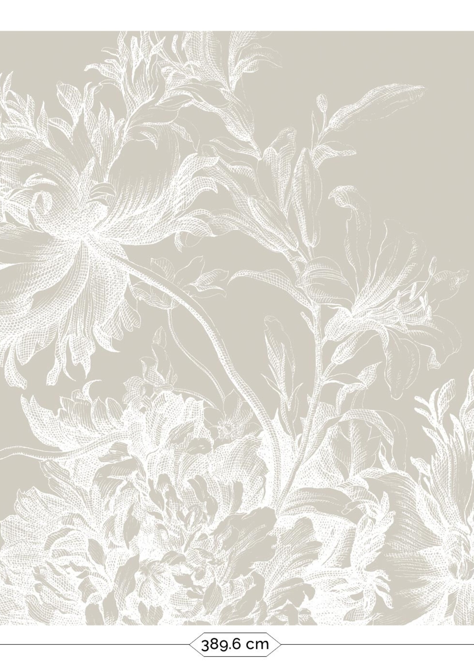 Wandvullend Wall Mural Engraved Flowers