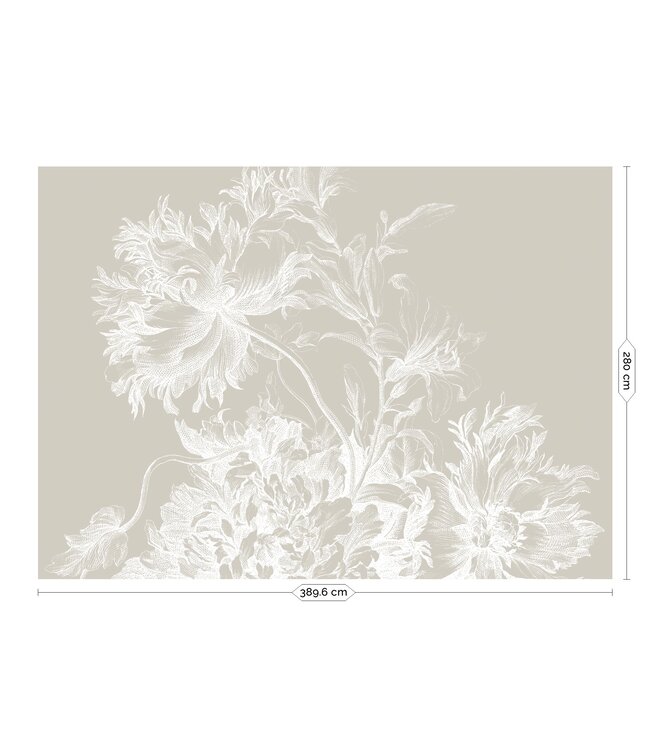 Fototapete Engraved Flowers