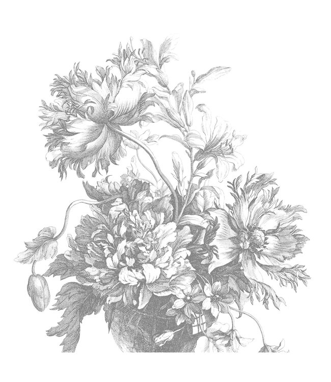 Bloemen behang Engraved Flowers