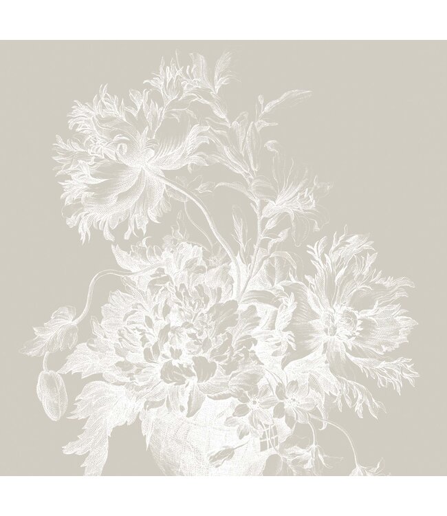 Wall Mural Engraved Flowers