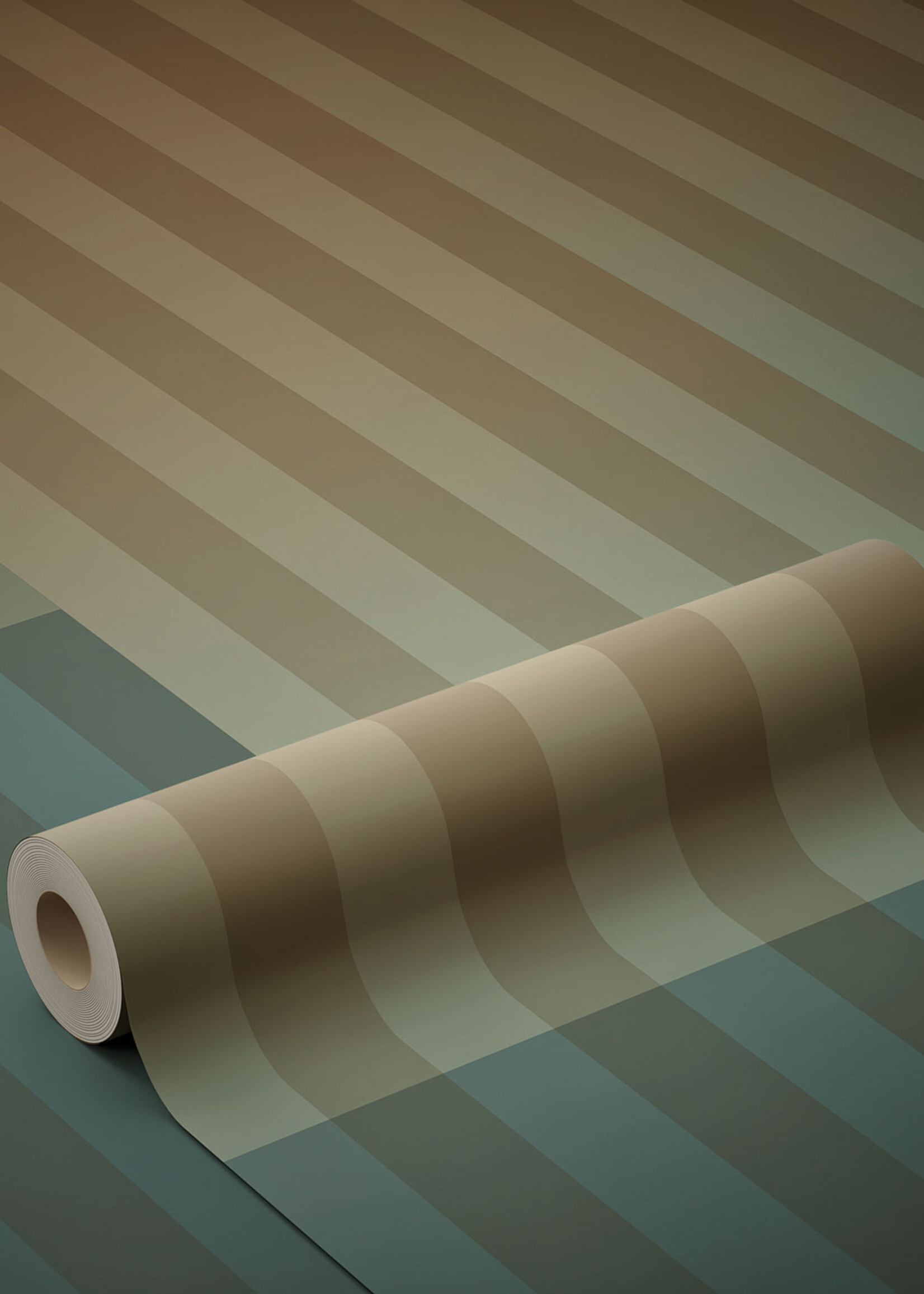 Herhaalbaar Gradient Stripes | Striped wallpaper by Frans Uyterlinde | 97.4 x 280 cm