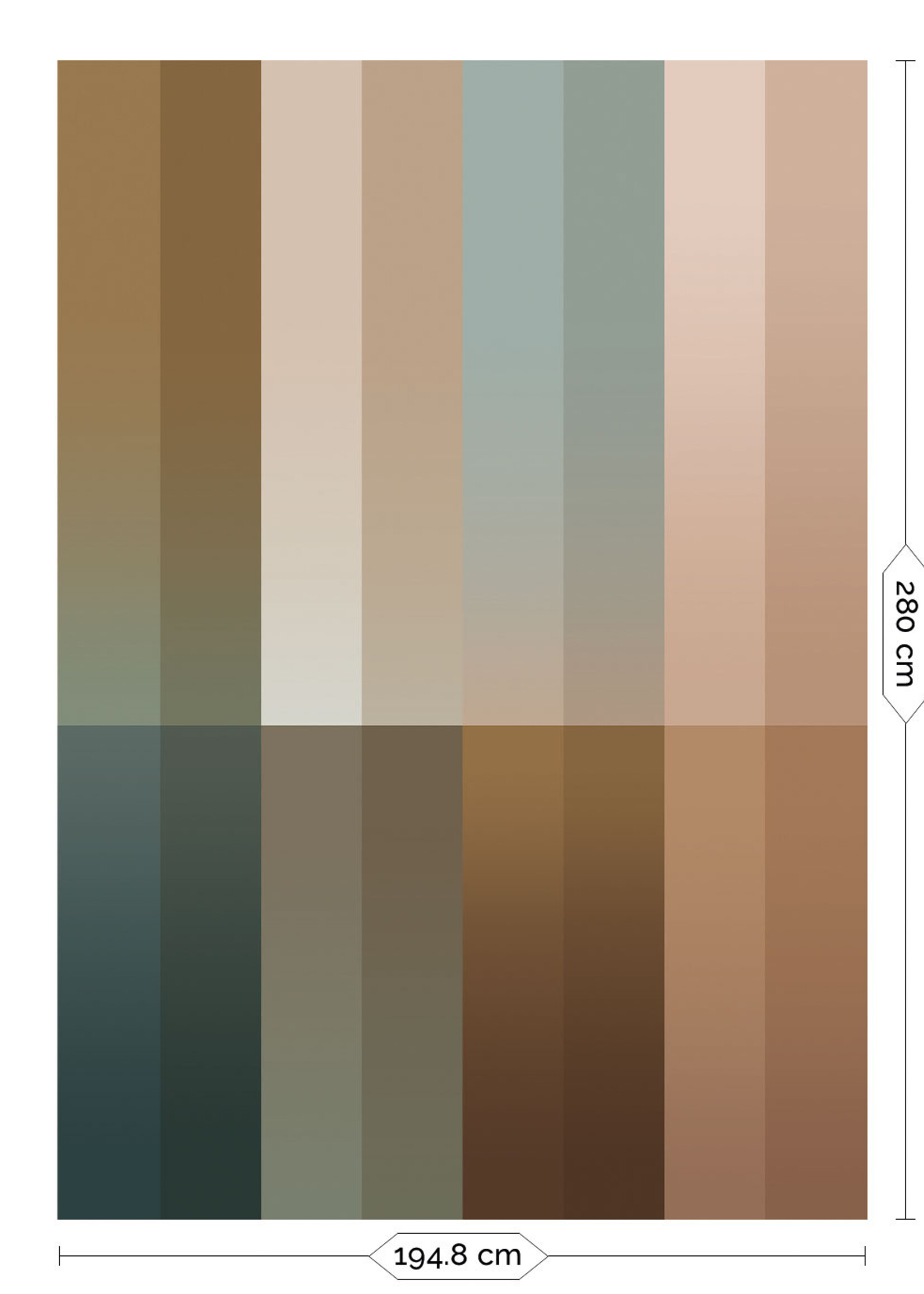 Wandvullend Gradient Stripes Multicolor | Gestreifte Tapete von Frans Uyterlinde