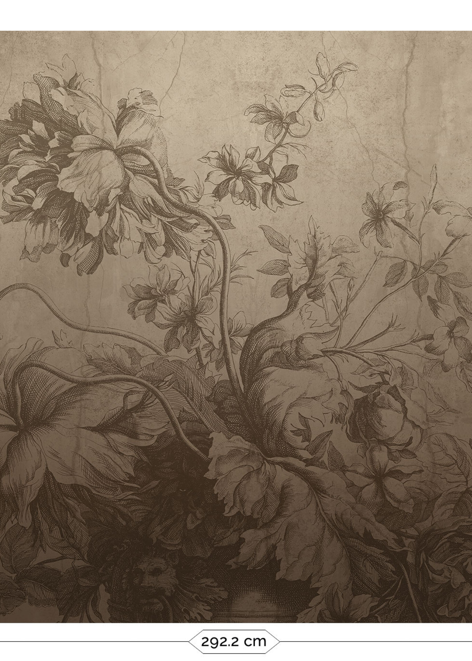 Wandvullend Gradient Flowers | Floral wallpaper by Frans Uyterlinde | Beige