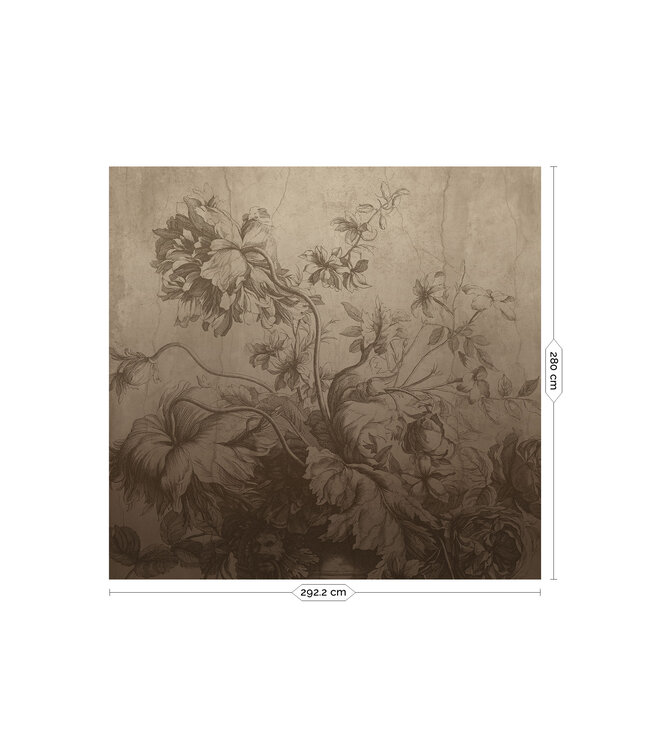 Gradient Flowers | Bloemen behang door Frans Uyterlinde | Beige