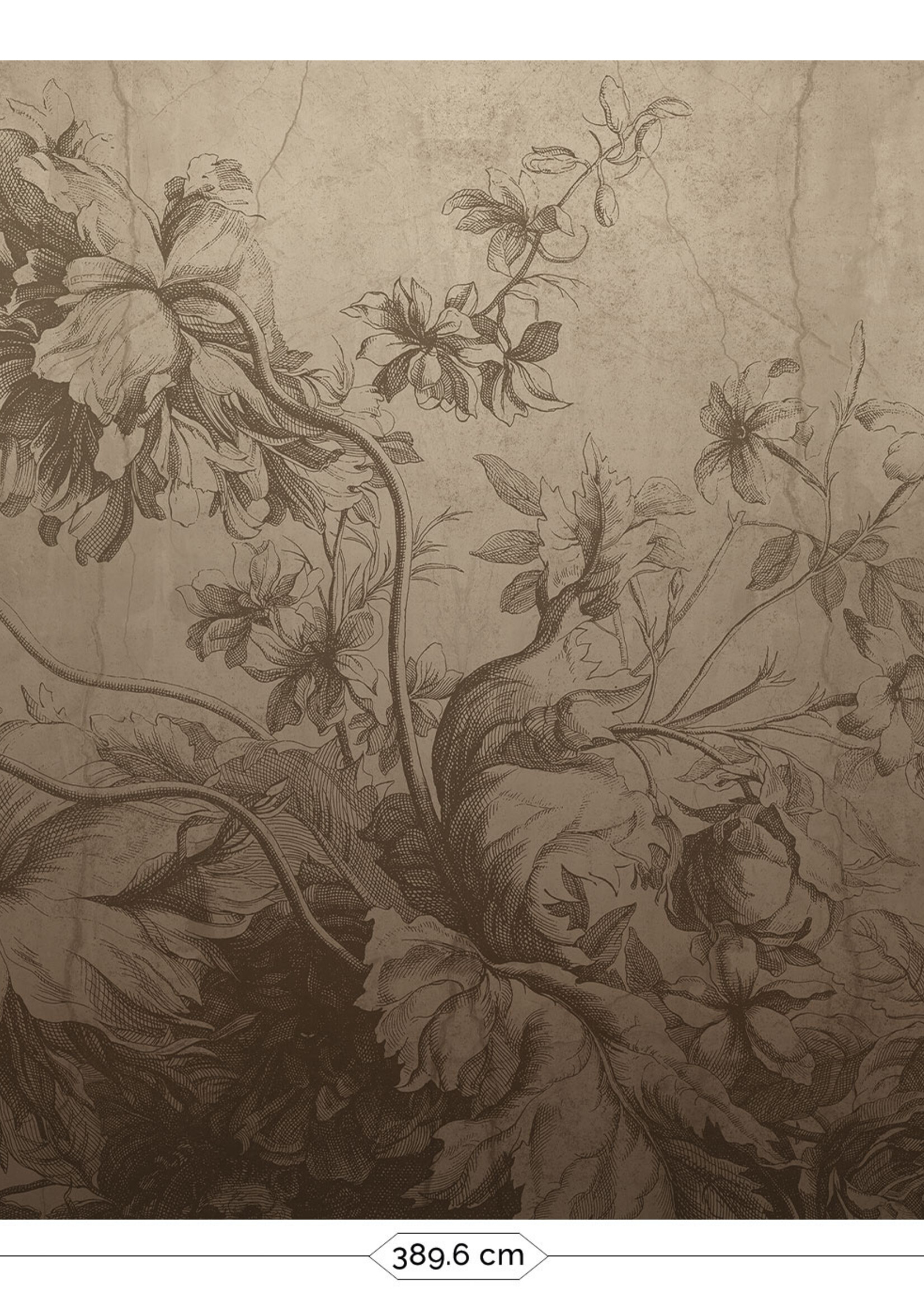 Wandvullend Gradient Flowers | Floral wallpaper by Frans Uyterlinde | Beige