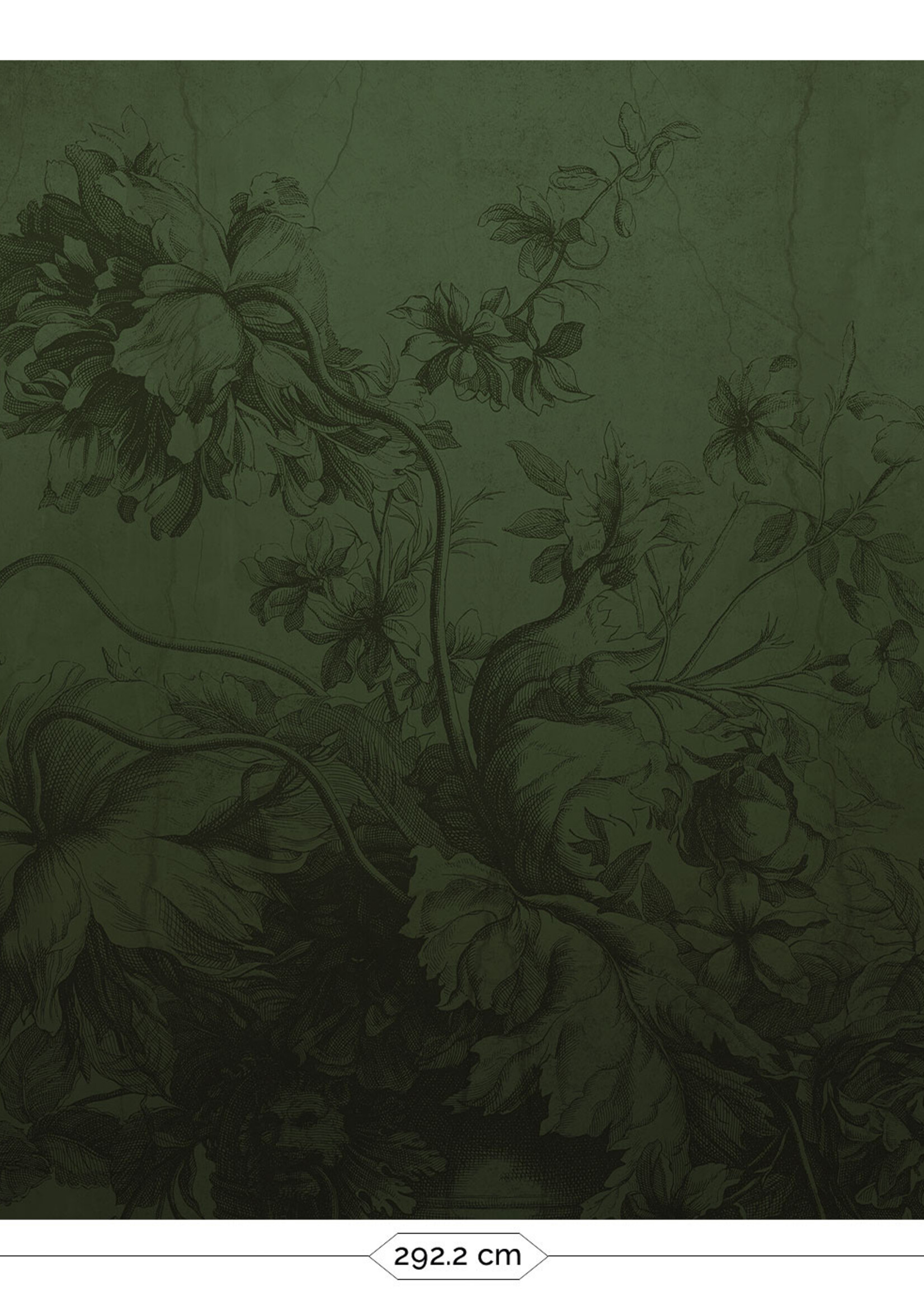 Wandvullend Gradient Flowers | Floral wallpaper by Frans Uyterlinde | Green